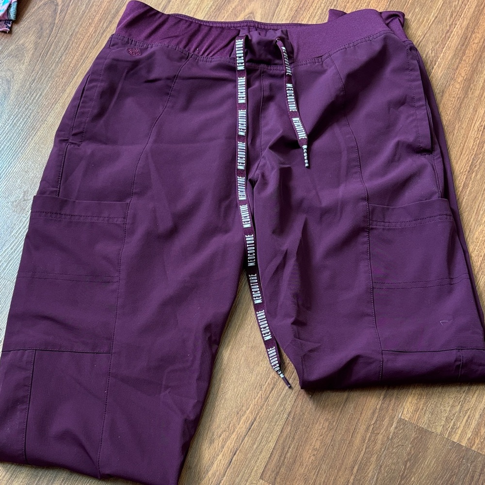 Med Couture Peaches Women’s Deep Purple Jogger Scrub Pants